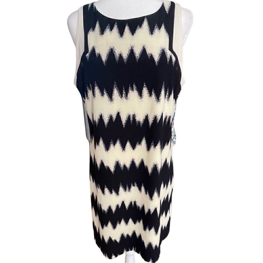 Lucy Paris Sleeveless Chevronish Concealed Back Zip Dress
